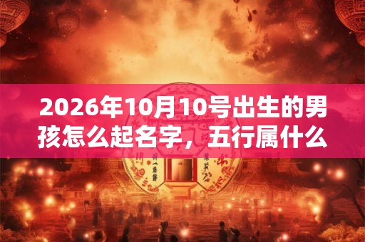 2026年10月10号出生的男孩怎么起名字，五行属什么