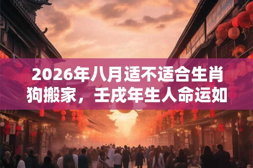 2026年八月适不适合生肖狗搬家，壬戌年生人命运如何？