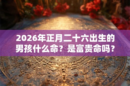 2026年正月二十六出生的男孩什么命？是富贵命吗？