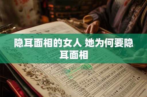 隐耳面相的女人 她为何要隐耳面相