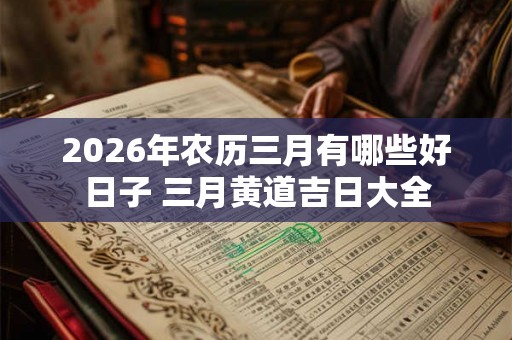 2026年农历三月有哪些好日子 三月黄道吉日大全