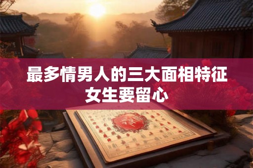 最多情男人的三大面相特征女生要留心