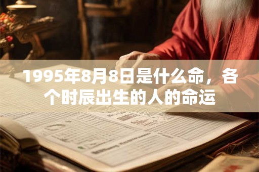 1995年8月8日是什么命，各个时辰出生的人的命运