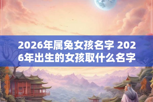 2026年属兔女孩名字 2026年出生的女孩取什么名字好