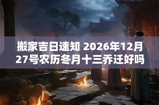 搬家吉日速知 2026年12月27号农历冬月十三乔迁好吗