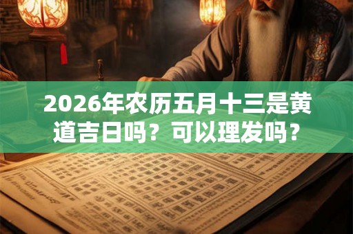 2026年农历五月十三是黄道吉日吗？可以理发吗？