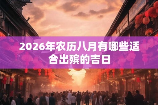 2026年农历八月有哪些适合出殡的吉日