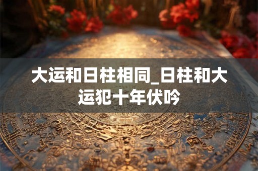 大运和日柱相同_日柱和大运犯十年伏吟