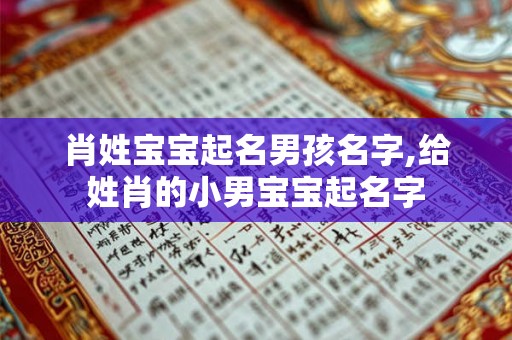 肖姓宝宝起名男孩名字,给姓肖的小男宝宝起名字