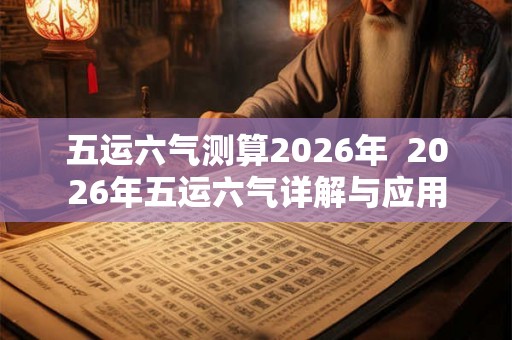 五运六气测算2026年  2026年五运六气详解与应用