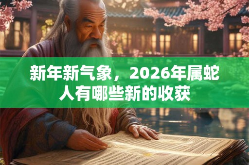 新年新气象，2026年属蛇人有哪些新的收获