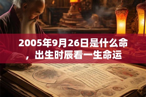 2005年9月26日是什么命，出生时辰看一生命运