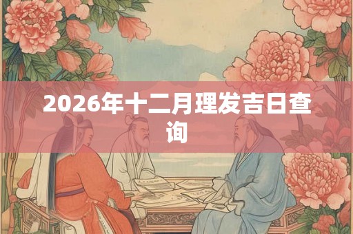 2026年十二月理发吉日查询