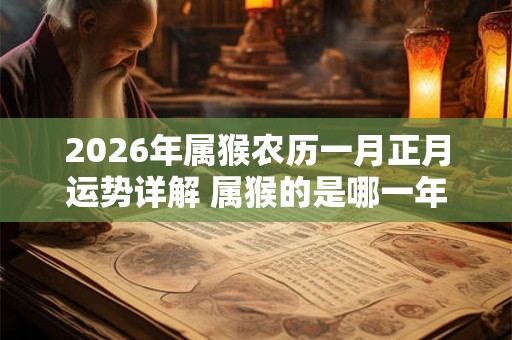 2026年属猴农历一月正月运势详解 属猴的是哪一年出生