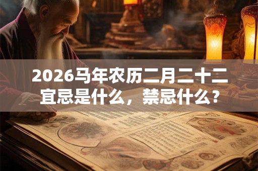 2026马年农历二月二十二宜忌是什么，禁忌什么？