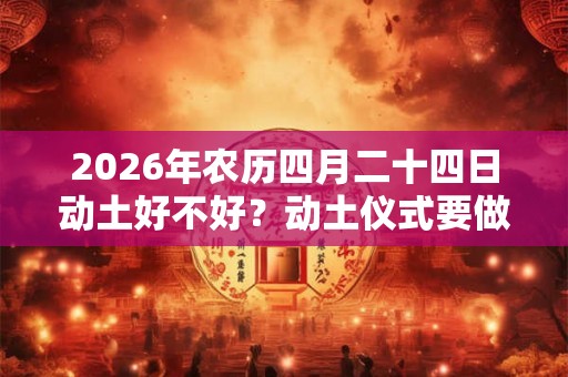 2026年农历四月二十四日动土好不好？动土仪式要做什么？