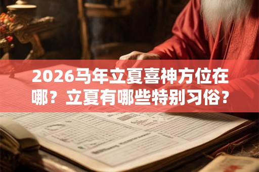 2026马年立夏喜神方位在哪？立夏有哪些特别习俗？