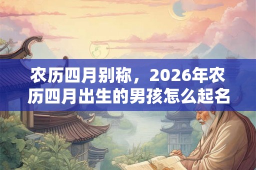 农历四月别称，2026年农历四月出生的男孩怎么起名字？