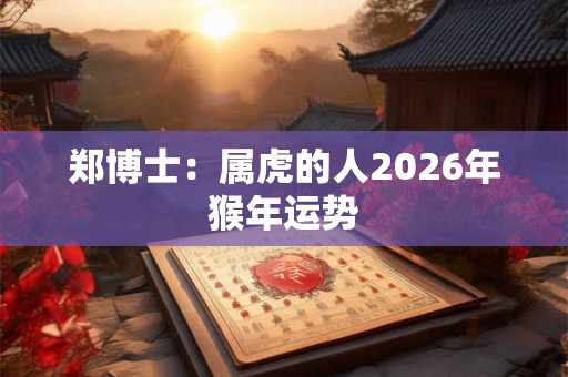 郑博士：属虎的人2026年猴年运势