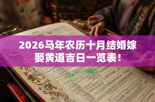 2026马年农历十月结婚嫁娶黄道吉日一览表！