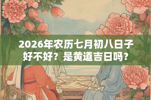 2026年农历七月初八日子好不好？是黄道吉日吗？