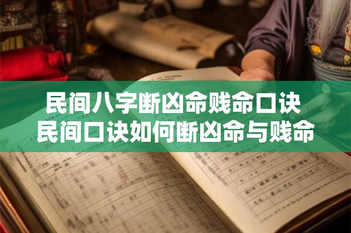 民间八字断凶命贱命口诀 民间口诀如何断凶命与贱命 民间八字断凶命贱命口诀 民间口诀如何断凶命与贱命