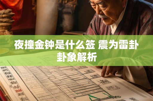 夜撞金钟是什么签 震为雷卦卦象解析