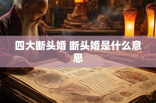 四大断头婚 断头婚是什么意思