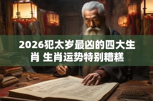 2026犯太岁最凶的四大生肖 生肖运势特别糟糕