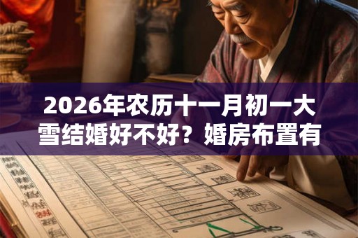 2026年农历十一月初一大雪结婚好不好？婚房布置有何讲究？