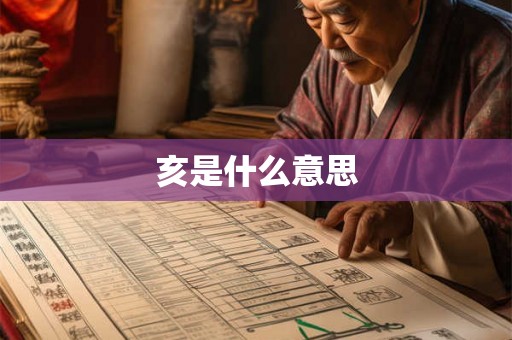 亥是什么意思