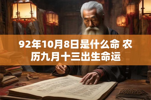 92年10月8日是什么命 农历九月十三出生命运