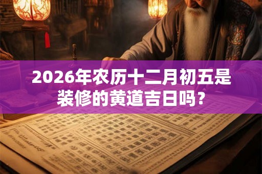 2026年农历十二月初五是装修的黄道吉日吗？