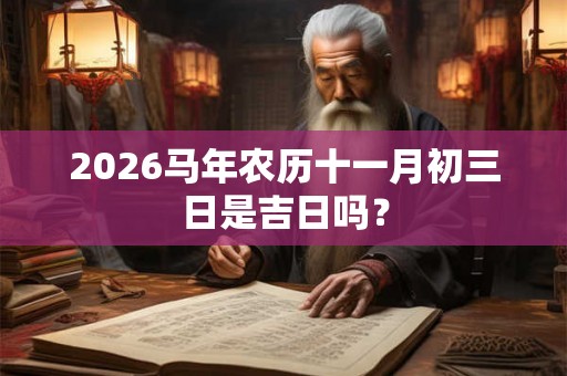 2026马年农历十一月初三日是吉日吗？