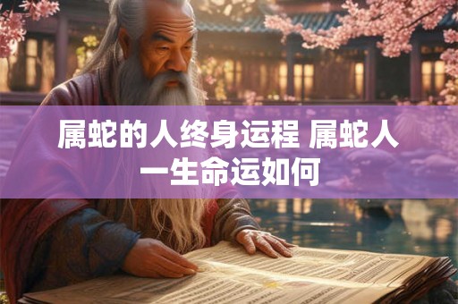 属蛇的人终身运程 属蛇人一生命运如何