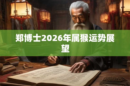 郑博士2026年属猴运势展望