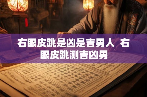 右眼皮跳是凶是吉男人  右眼皮跳测吉凶男