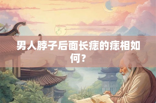 男人脖子后面长痣的痣相如何？