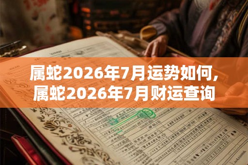 属蛇2026年7月运势如何,属蛇2026年7月财运查询