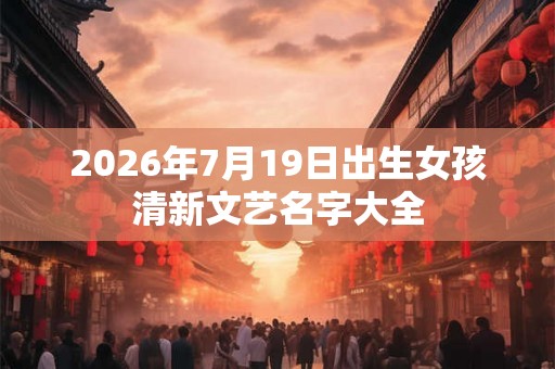 2026年7月19日出生女孩清新文艺名字大全