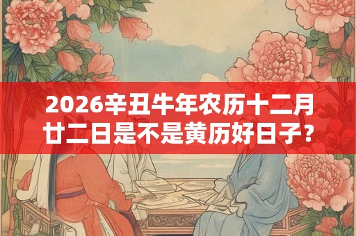 2026辛丑牛年农历十二月廿二日是不是黄历好日子？