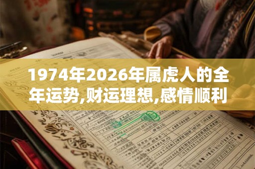 1974年2026年属虎人的全年运势,财运理想,感情顺利