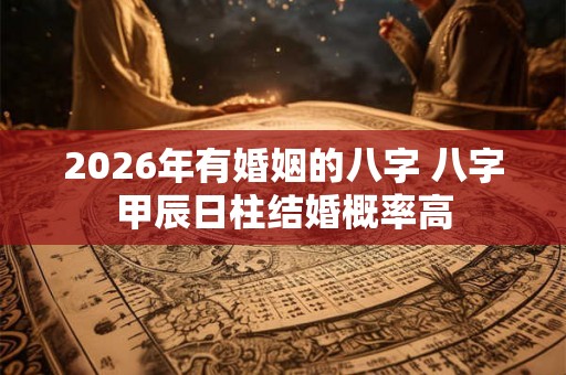 2026年有婚姻的八字 八字甲辰日柱结婚概率高