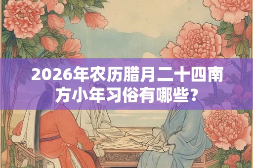 2026年农历腊月二十四南方小年习俗有哪些？