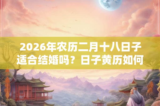 2026年农历二月十八日子适合结婚吗?日子黄历如何? 2026年农历二月十八日子适合结婚吗?日子黄历如何?