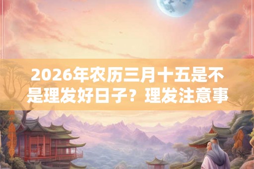 2026年农历三月十五是不是理发好日子?理发注意事项? 2026年农历三月十五是不是理发好日子?理发注意事项?