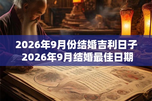 2026年9月份结婚吉利日子 2026年9月结婚最佳日期