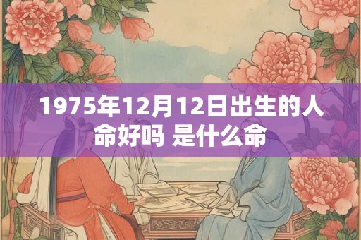 1975年12月12日出生的人命好吗 是什么命