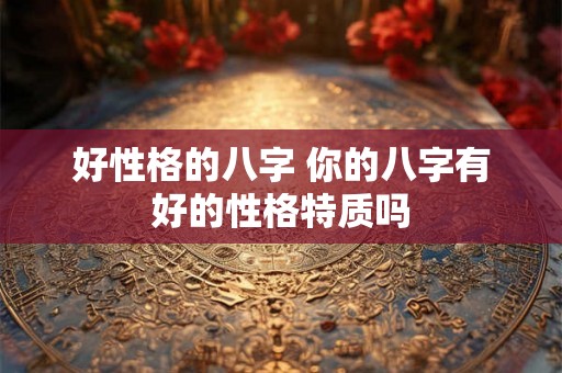 好性格的八字 你的八字有好的性格特质吗