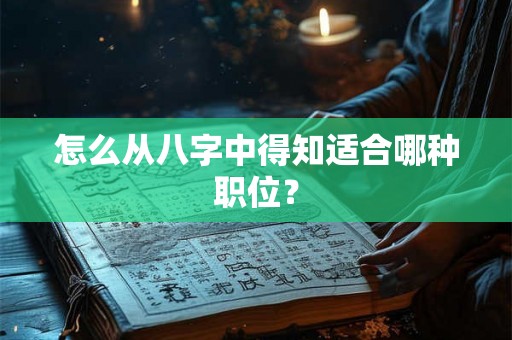 怎么从八字中得知适合哪种职位？